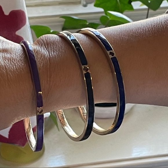 Kate Spade heritage spade thin enamel bangles - Picture 2 of 4